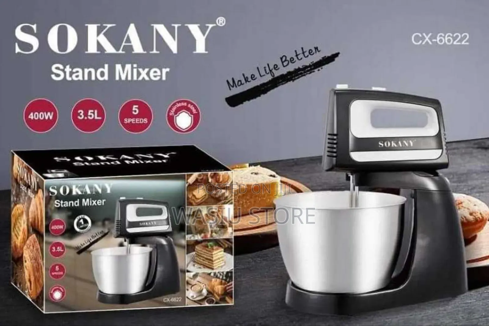 Sokany Electric Cake Mixer (3.5 Lit Sokany Mixer With Bowl)