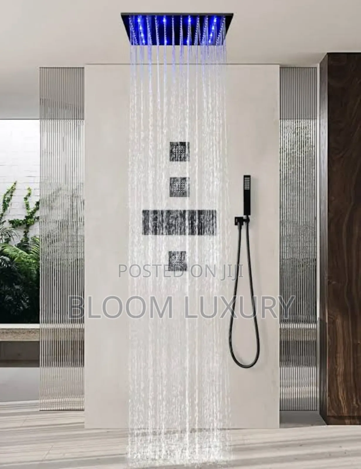 Conduit Shower With 6 Body Jets And Led Shower Head