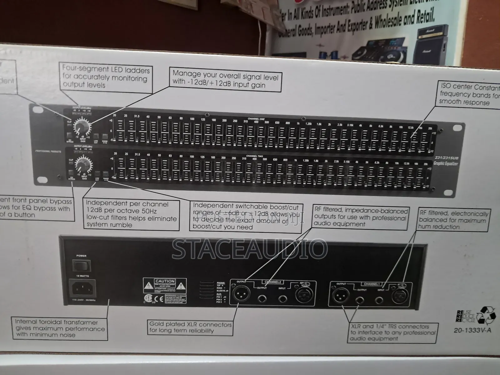 DBX Graphic Double Equalizer 31-Band Eq231 With Subout