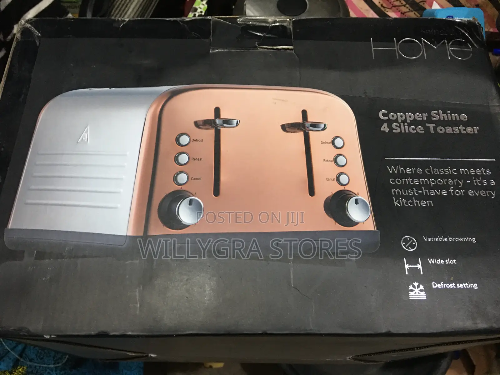 Sainsburys Copper Shine 4 Slice Toaster