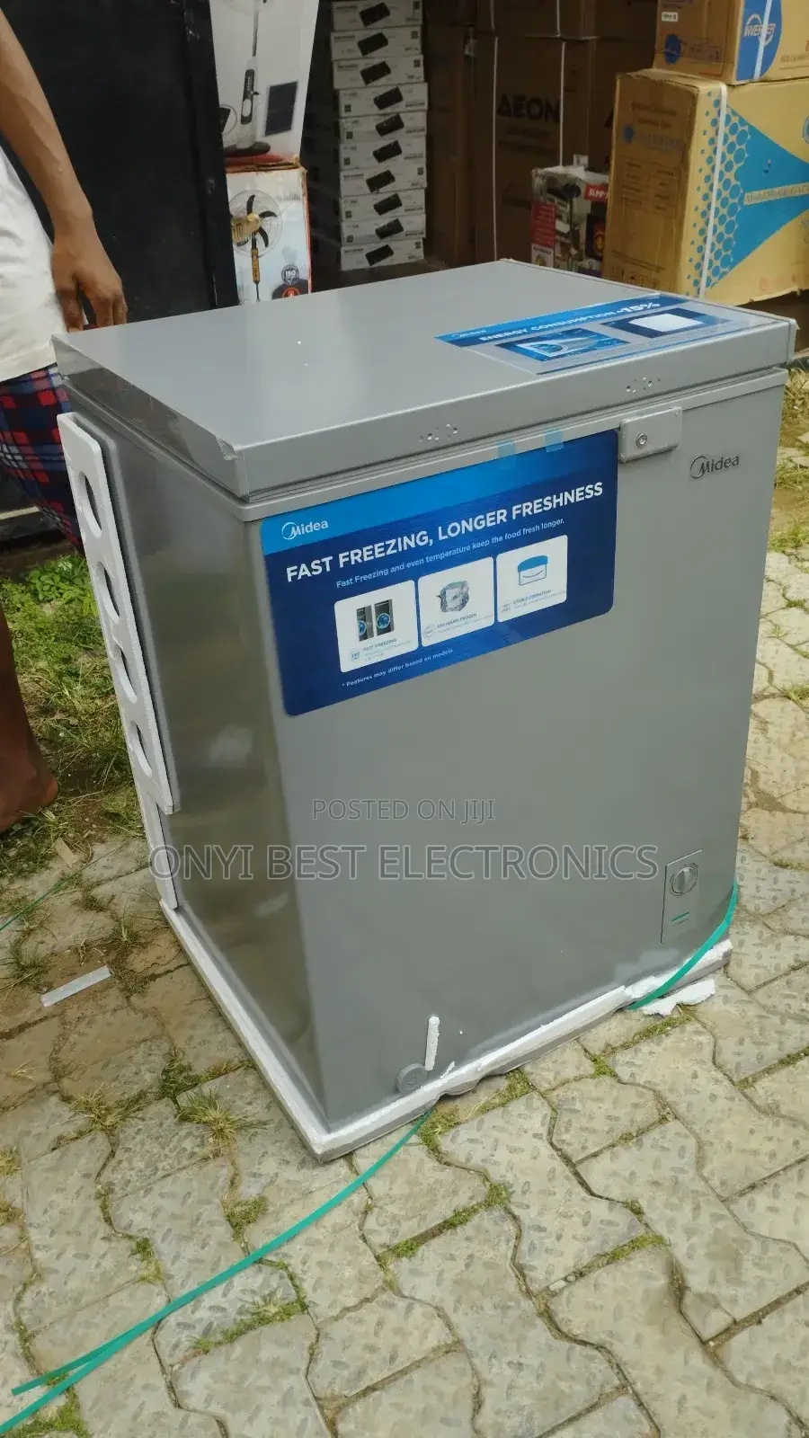Midea Chest Freezer 150 Liters Grey Color