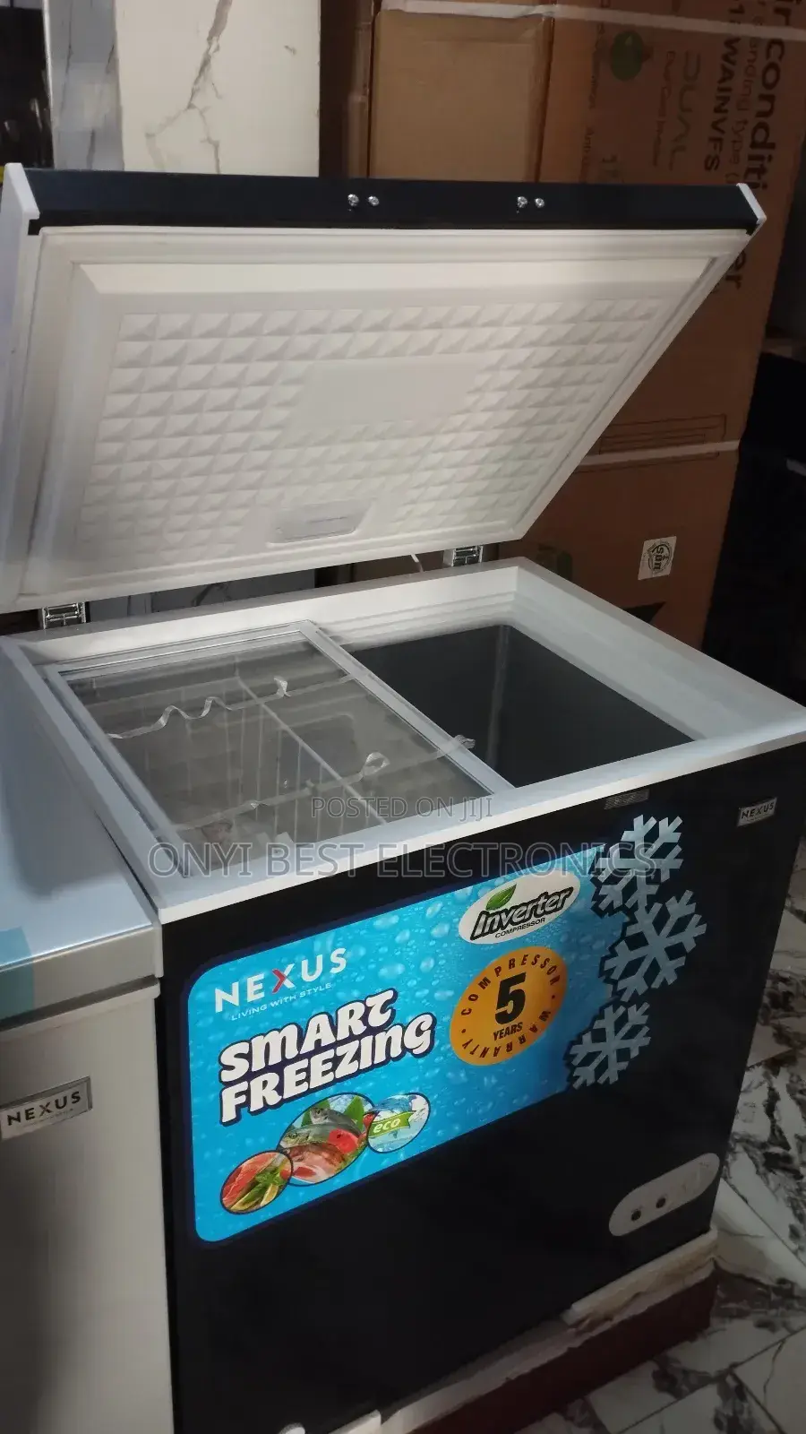 Nexus Inverter Chest Freezer 160 LTRS Fast Freezing (Black)