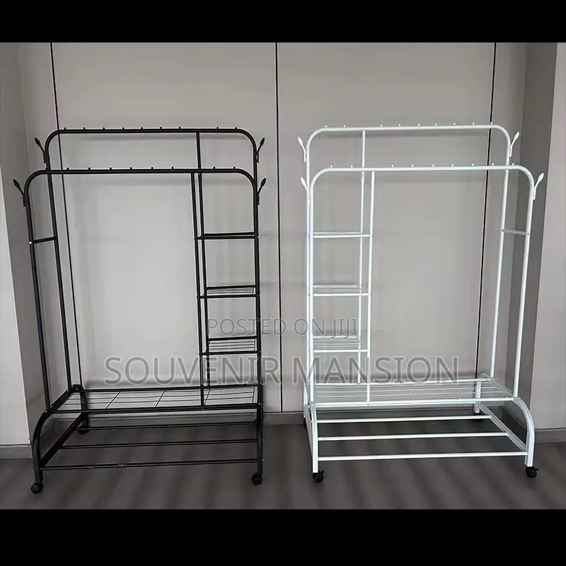 Double Garment Rack With Wheel Heavy Duty 58kg
