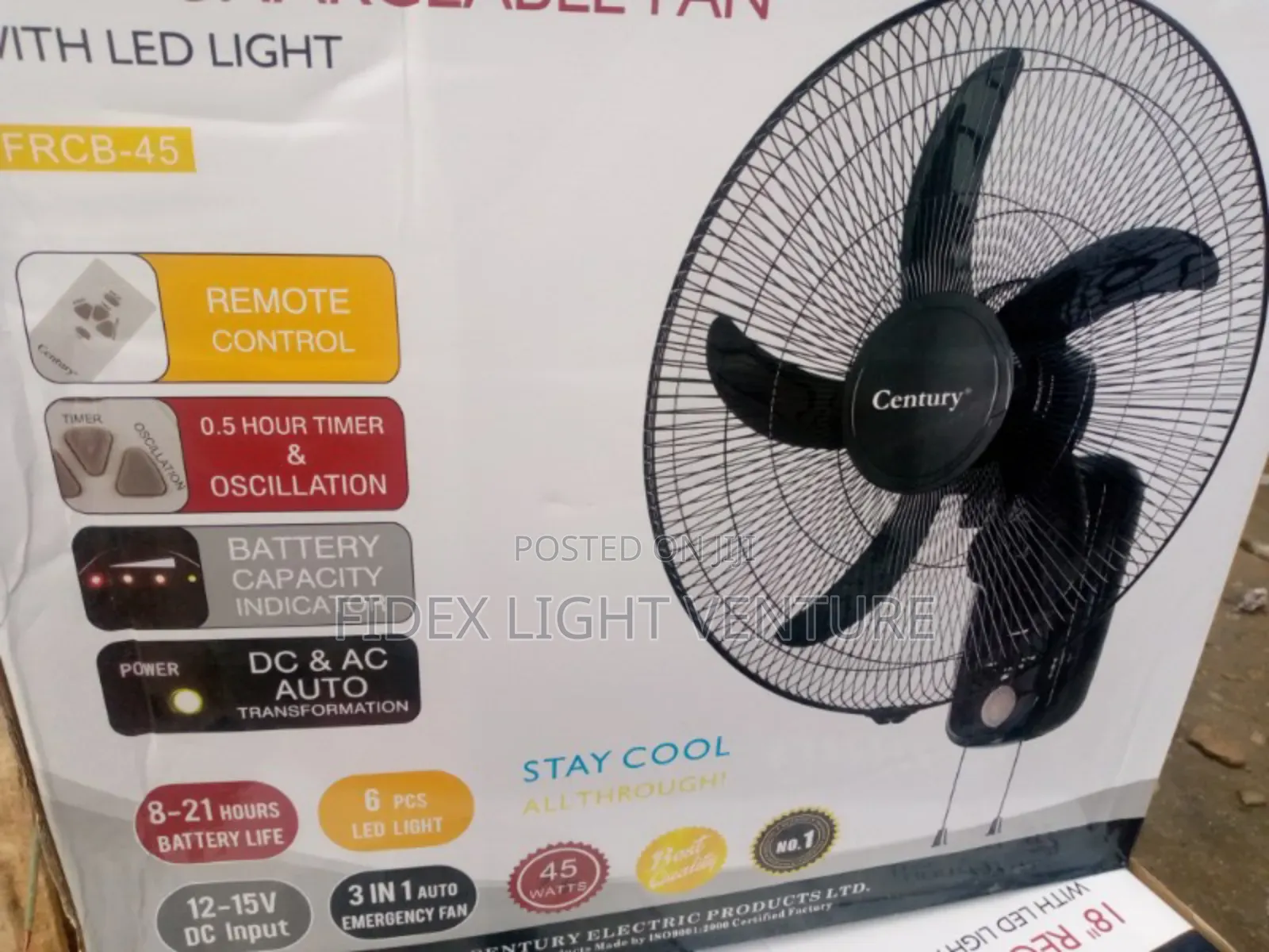 18"Rechargeable Wall Fan