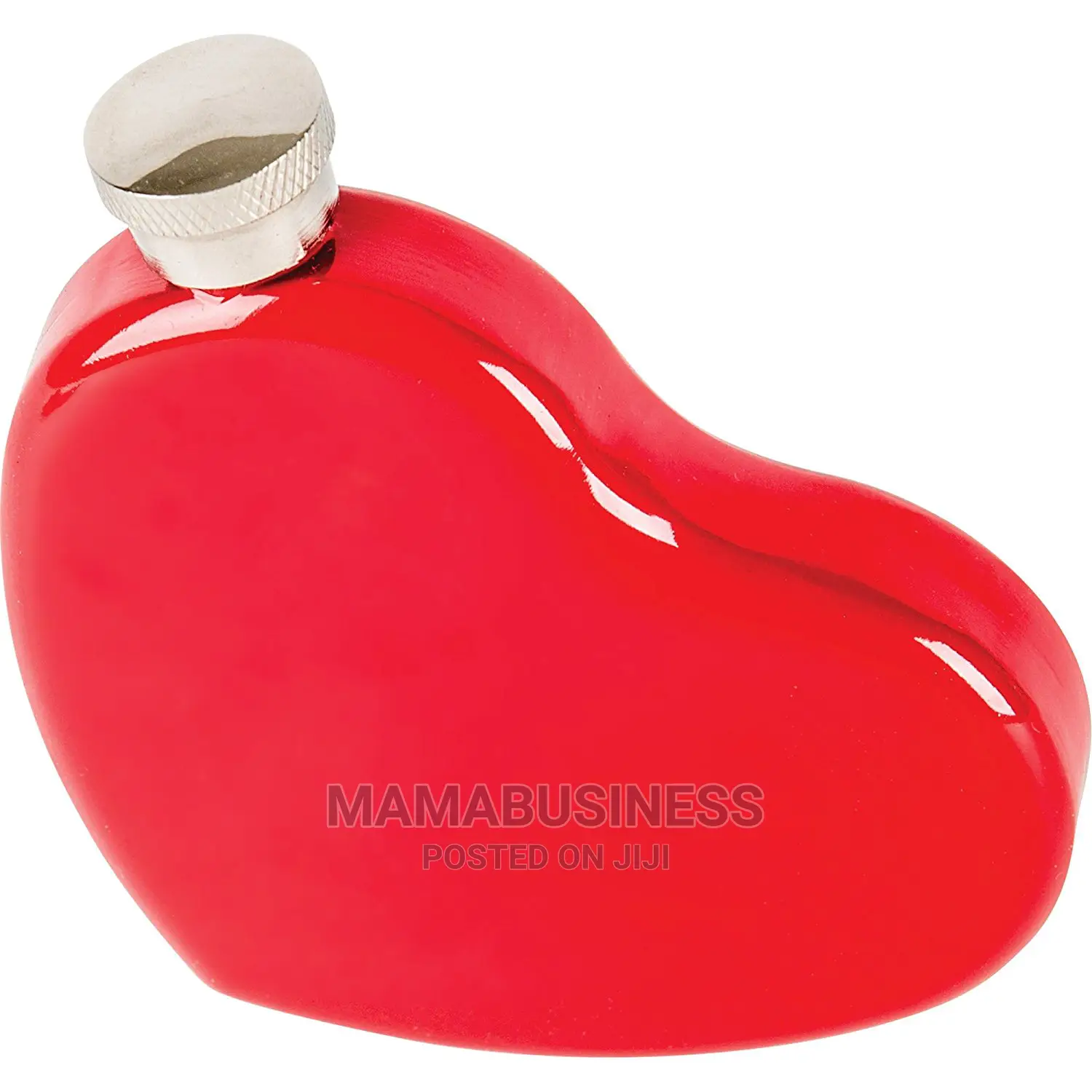 Heart-Shaped Stainless Steel Hip Liquor Flask - Red