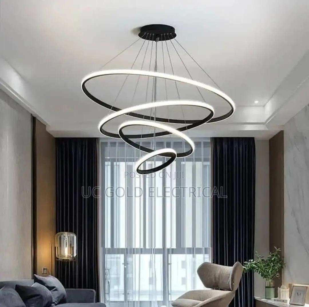 Modern Pendant Lamp Led Rings Ceiling Hanging Chandelier