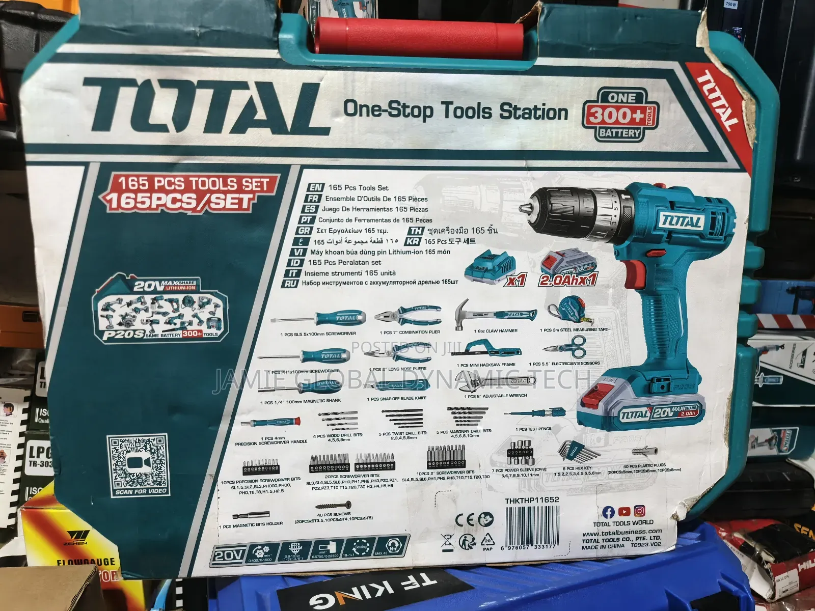 165pcs Total Toolsbox With Rechargeable Drilling Machine