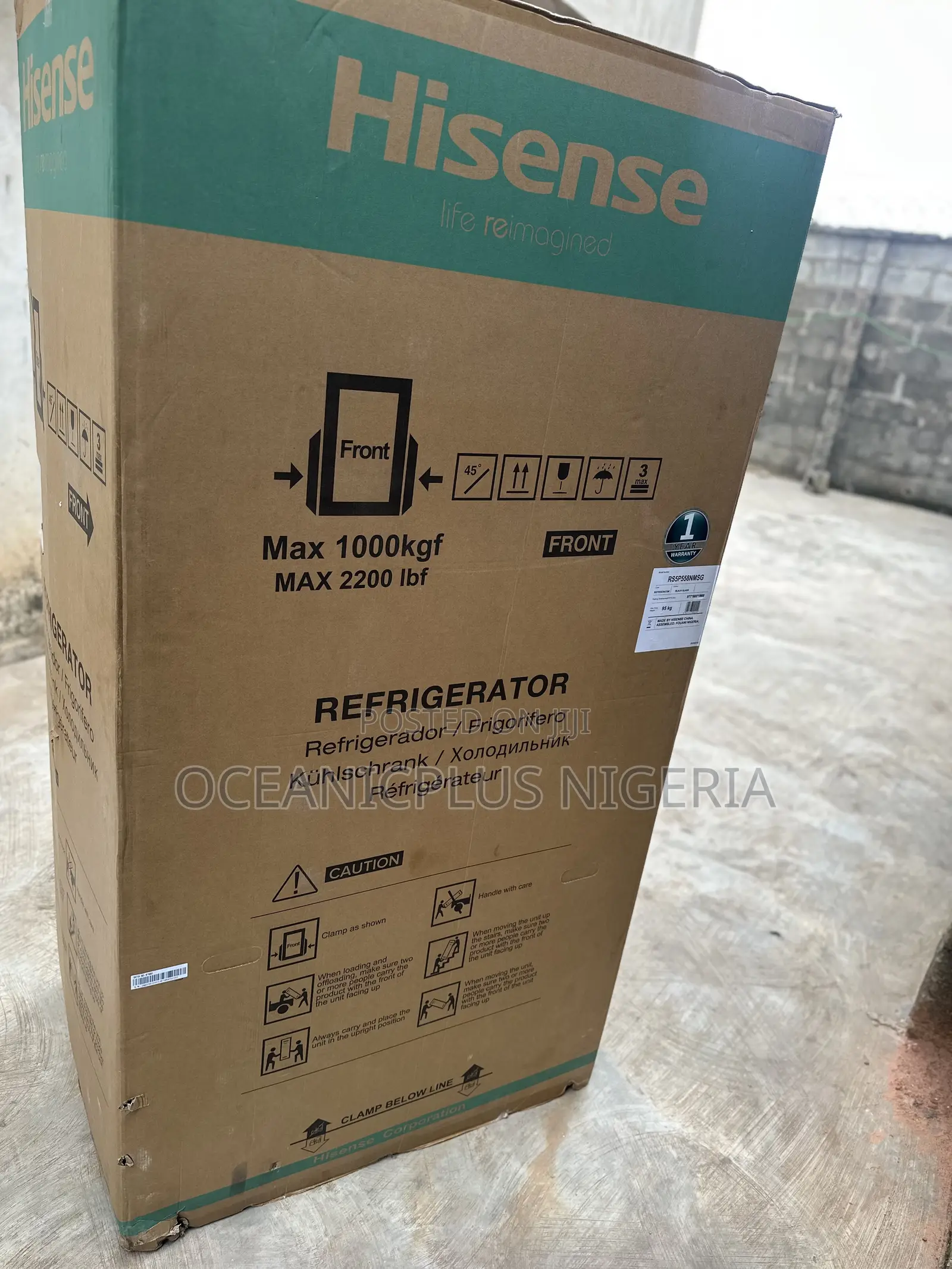 Hisense Aquachill 529l Side by Side Refrigerator 5p558nmsg