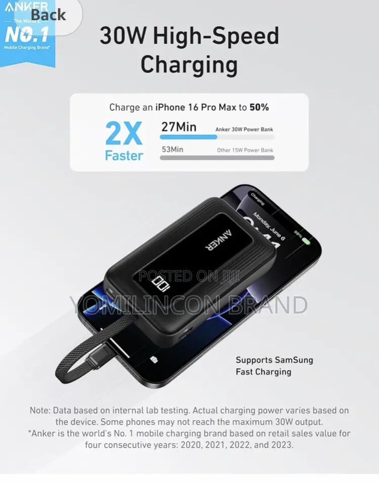 Anker Zolo Portable Charger, 10,000mah 30w Power Bank