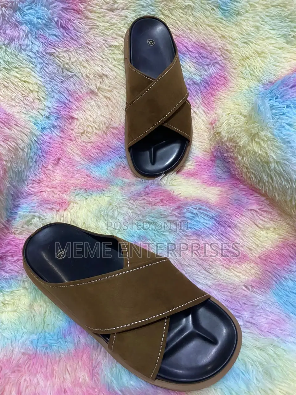 Brown Cross Slipper 
