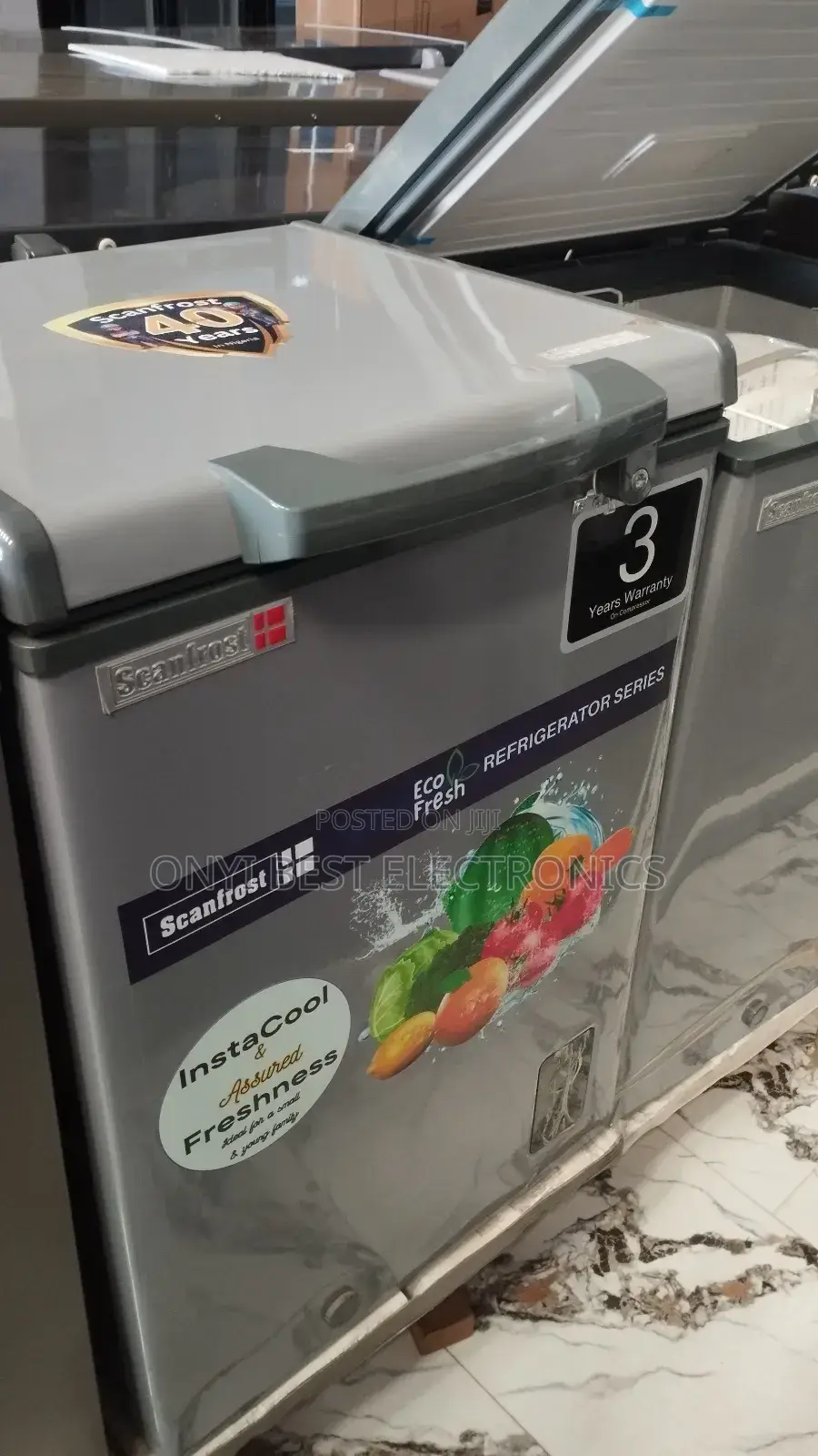 Scanfrost I00 Litres Chest Freezer Sfl100 Eco Dark Grey
