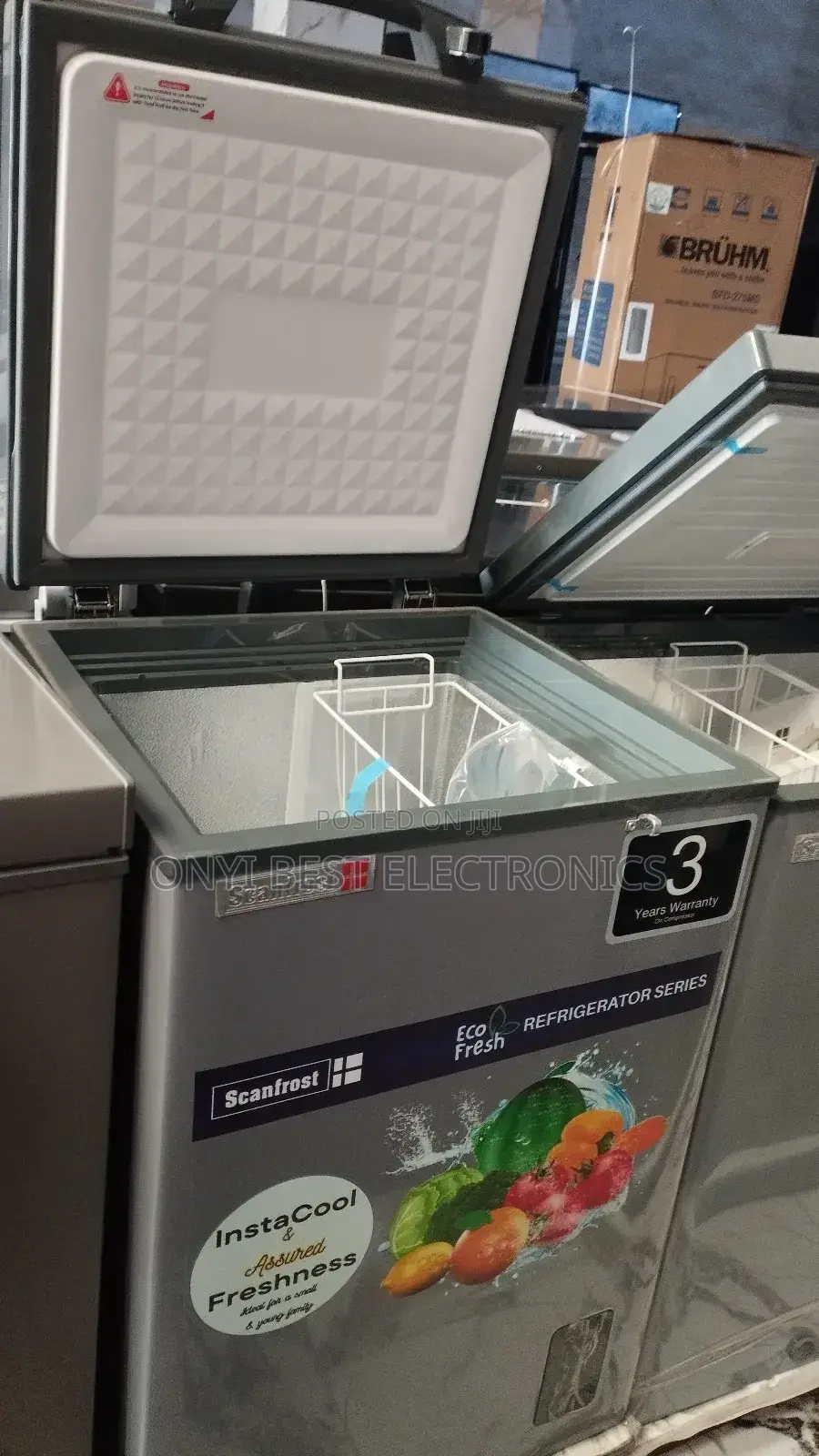 Scanfrost I00 Litres Chest Freezer Sfl100 Eco Dark Grey