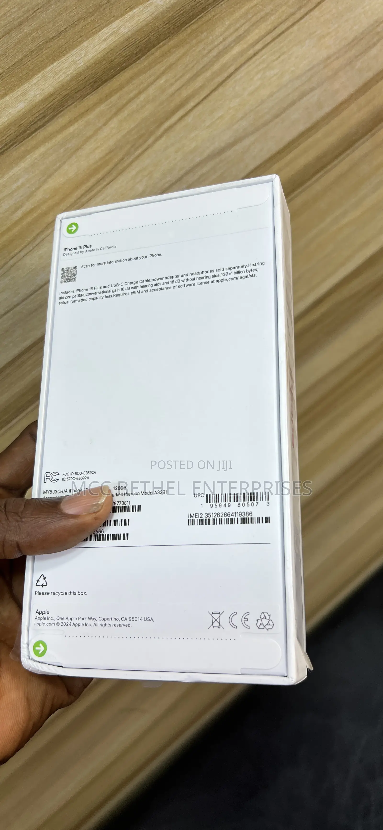 New Apple iPhone 16 Plus 128 GB Pink