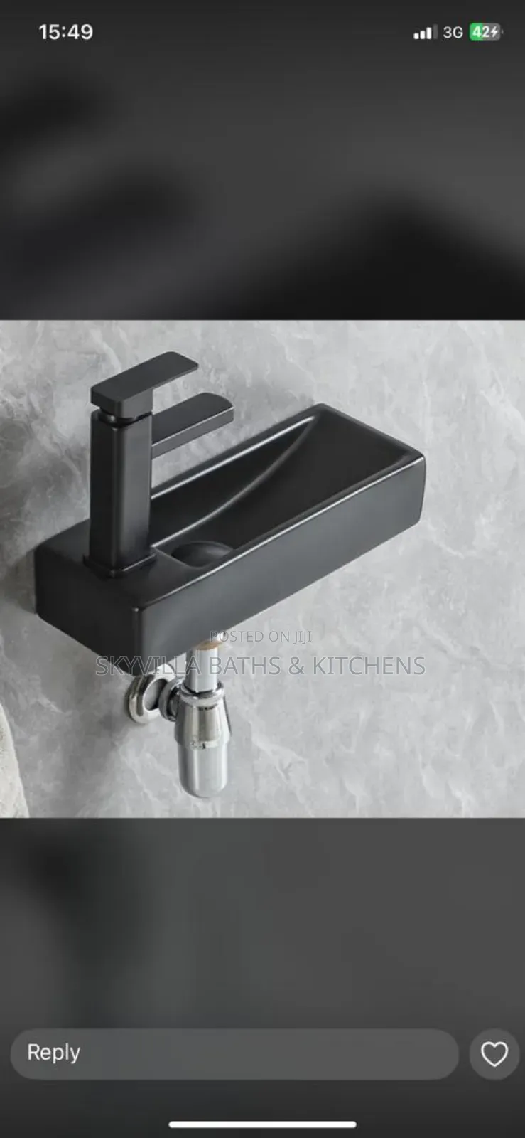 Black Rectangle Wash Hand Basin