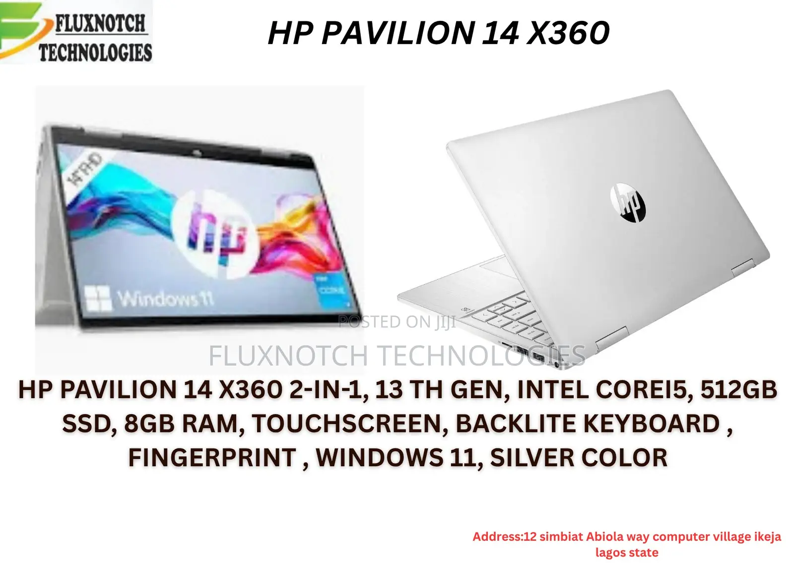New Laptop HP Pavilion 14 x360 2-in-1 8GB Intel Core i5 SSD 512GB