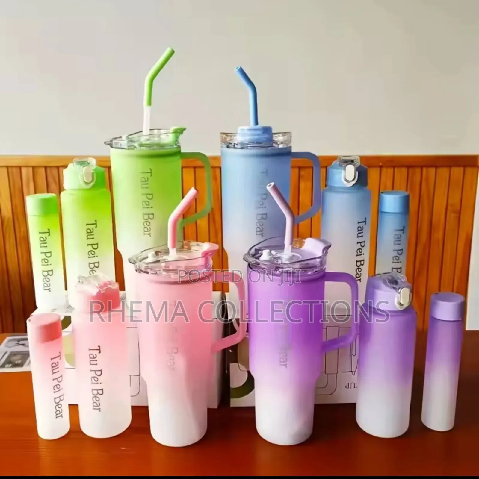 3pcs Tumbler Set Water Bottle With Straw