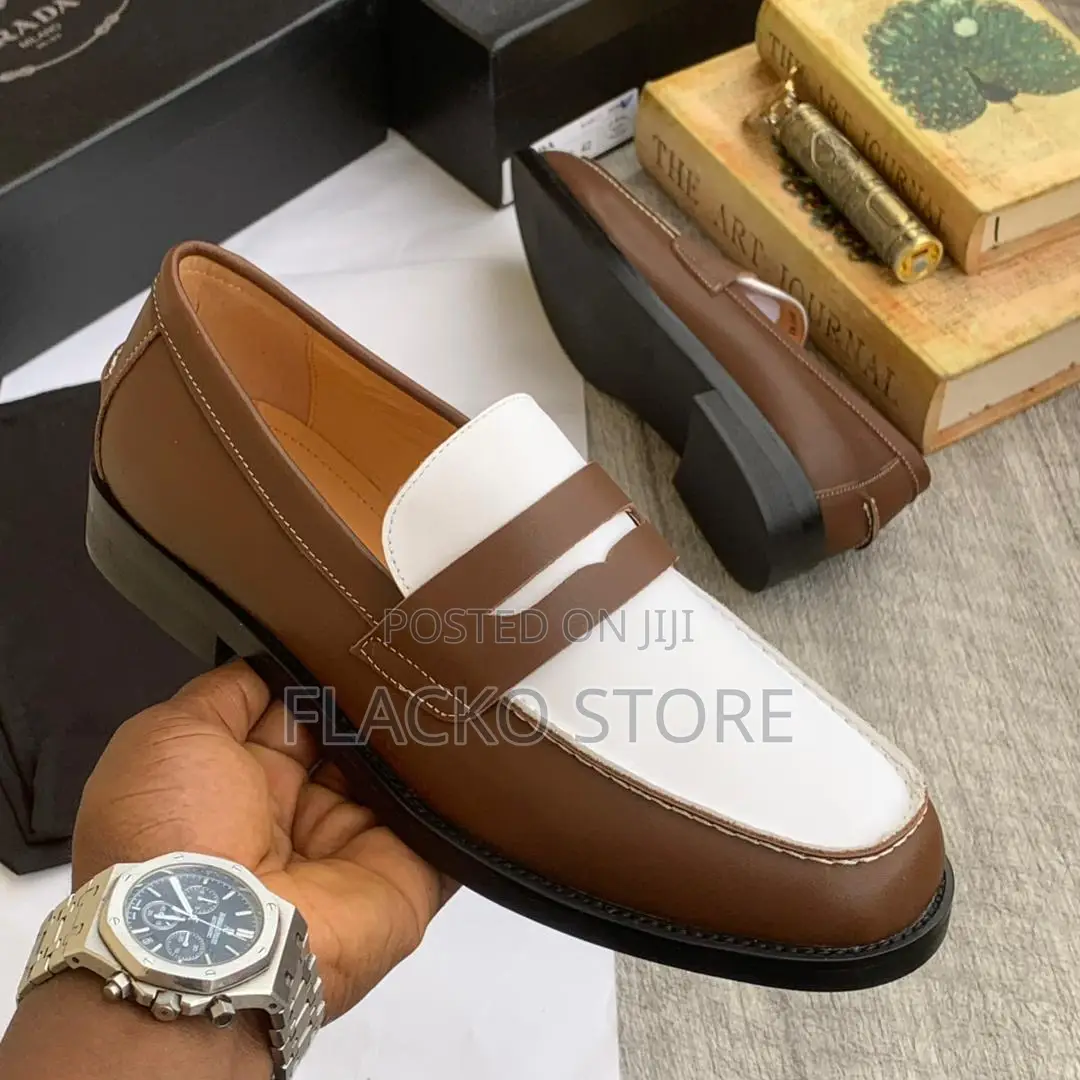 Original Prada Two Toned Loafers Shoes With