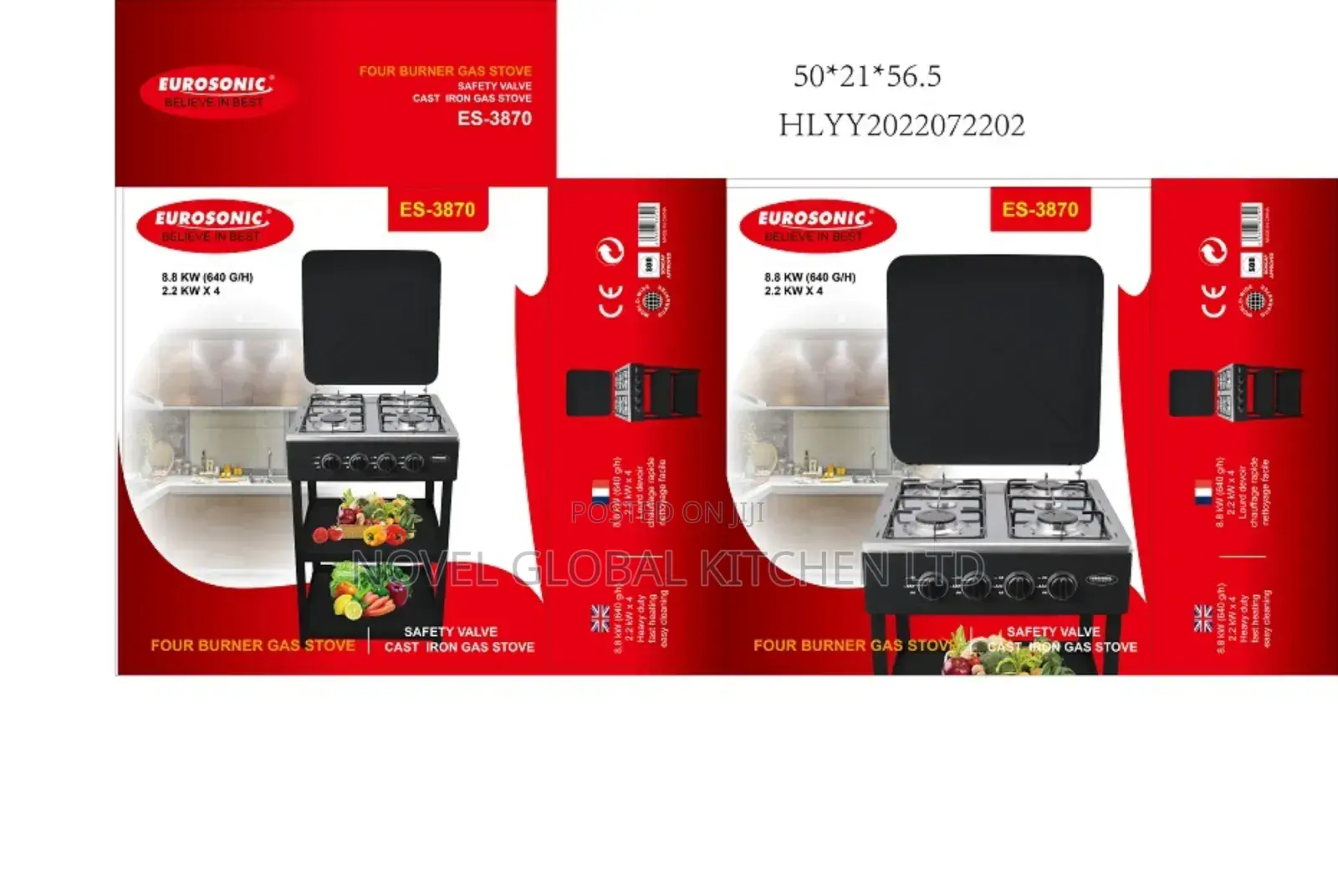 Eurosonic 4 Burner Gas Stove