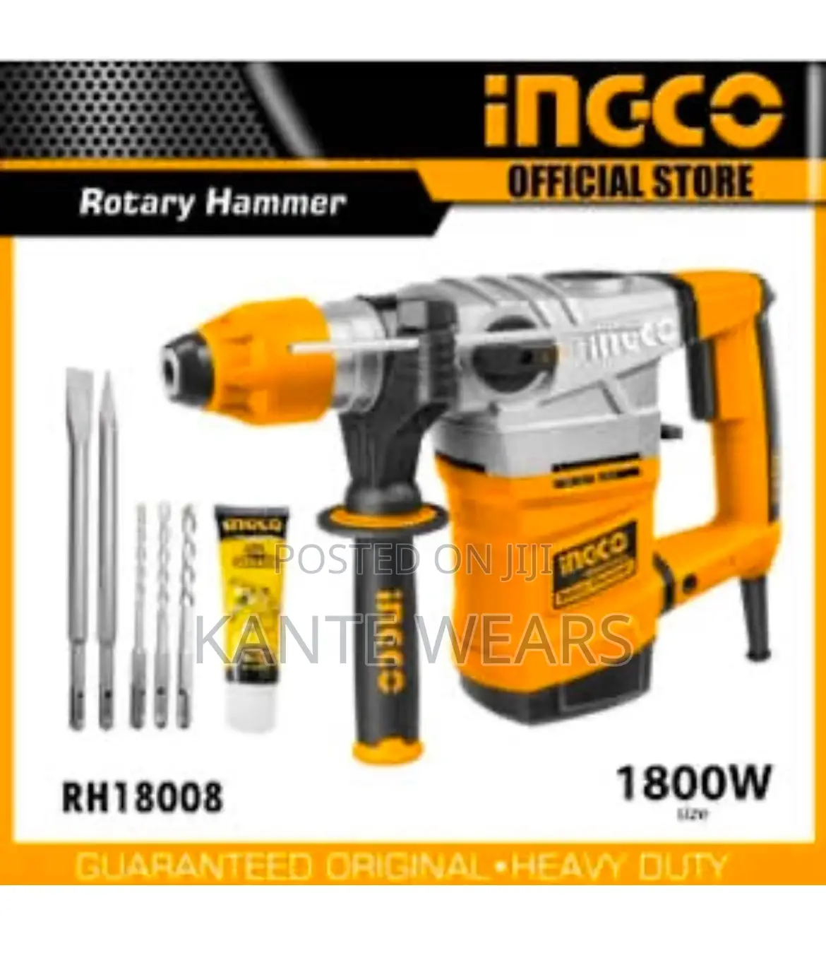 Ingco Rh18008 Rotary Hammer With SDS Plus Chuck System 1800w