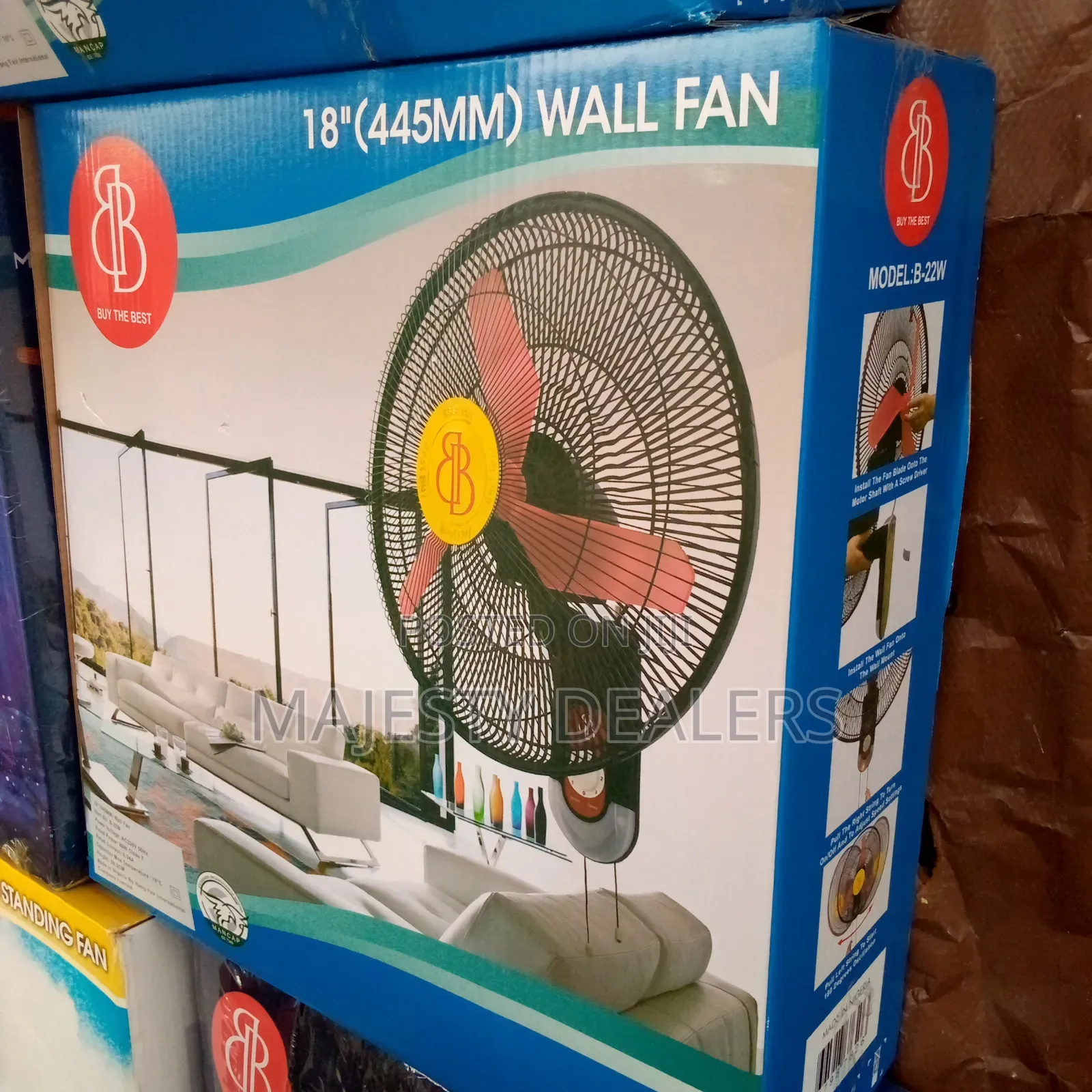 Black Wall Fan 18 Inches All on One Original Fan