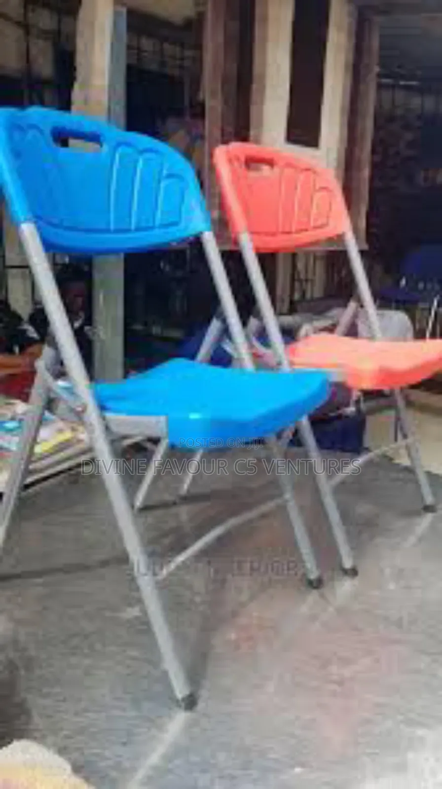 Foldable Chair Plastic With Iron Legs for Homes and Hotels