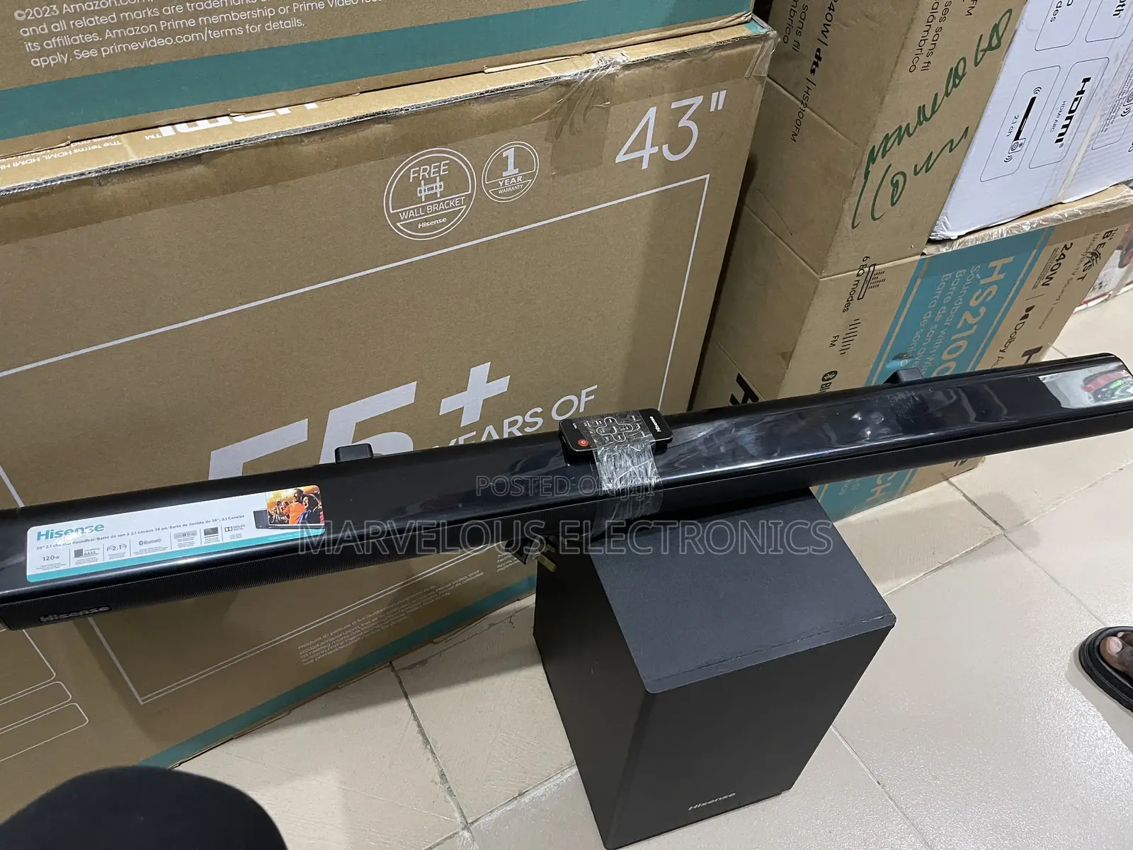 1month Used Very Clean Hisense 120wat Sound Bar Speaker