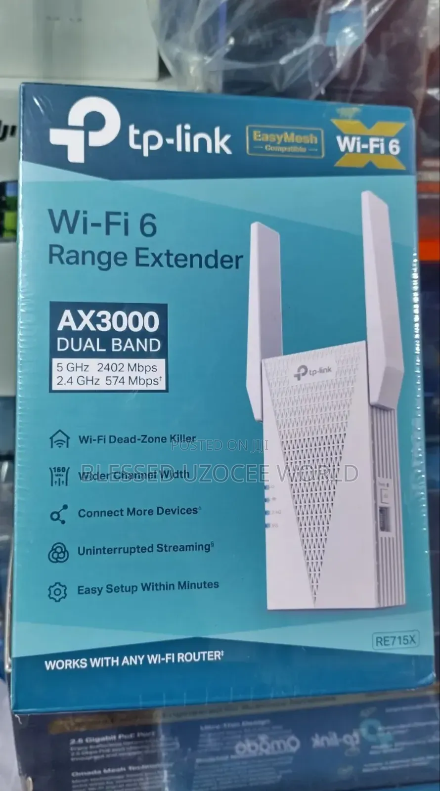 Tplink Re715x Wifi6 Dual Band Range Extender Ax3000 Easymesh