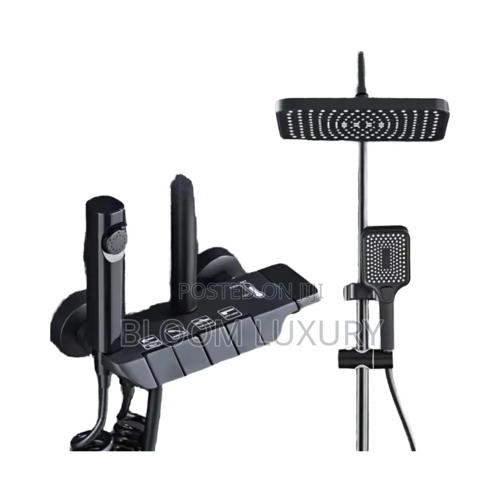 Matte Black Surface Piano Shower 