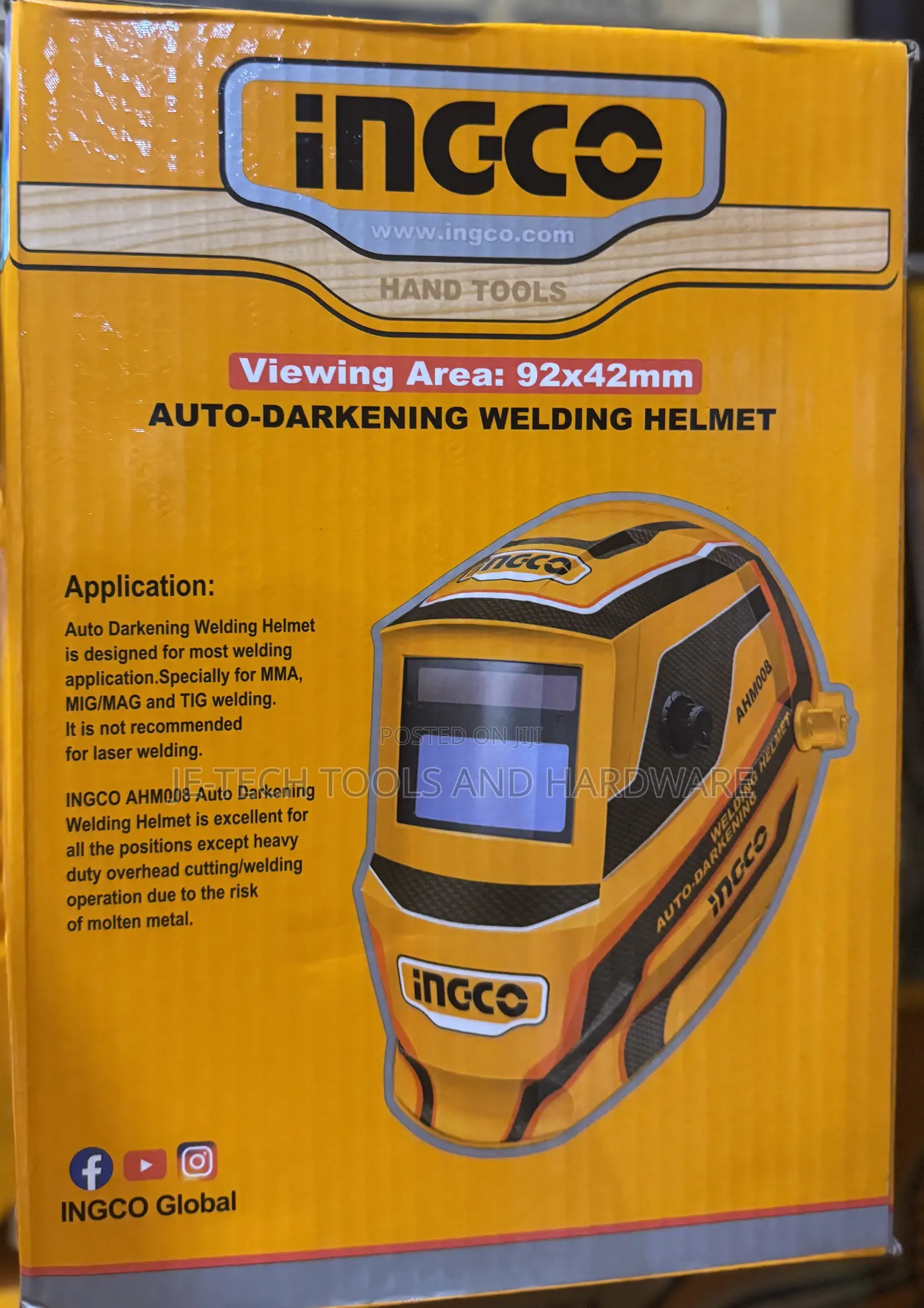 Ingco Ahm008 Auto-darkening Welding Helmet.