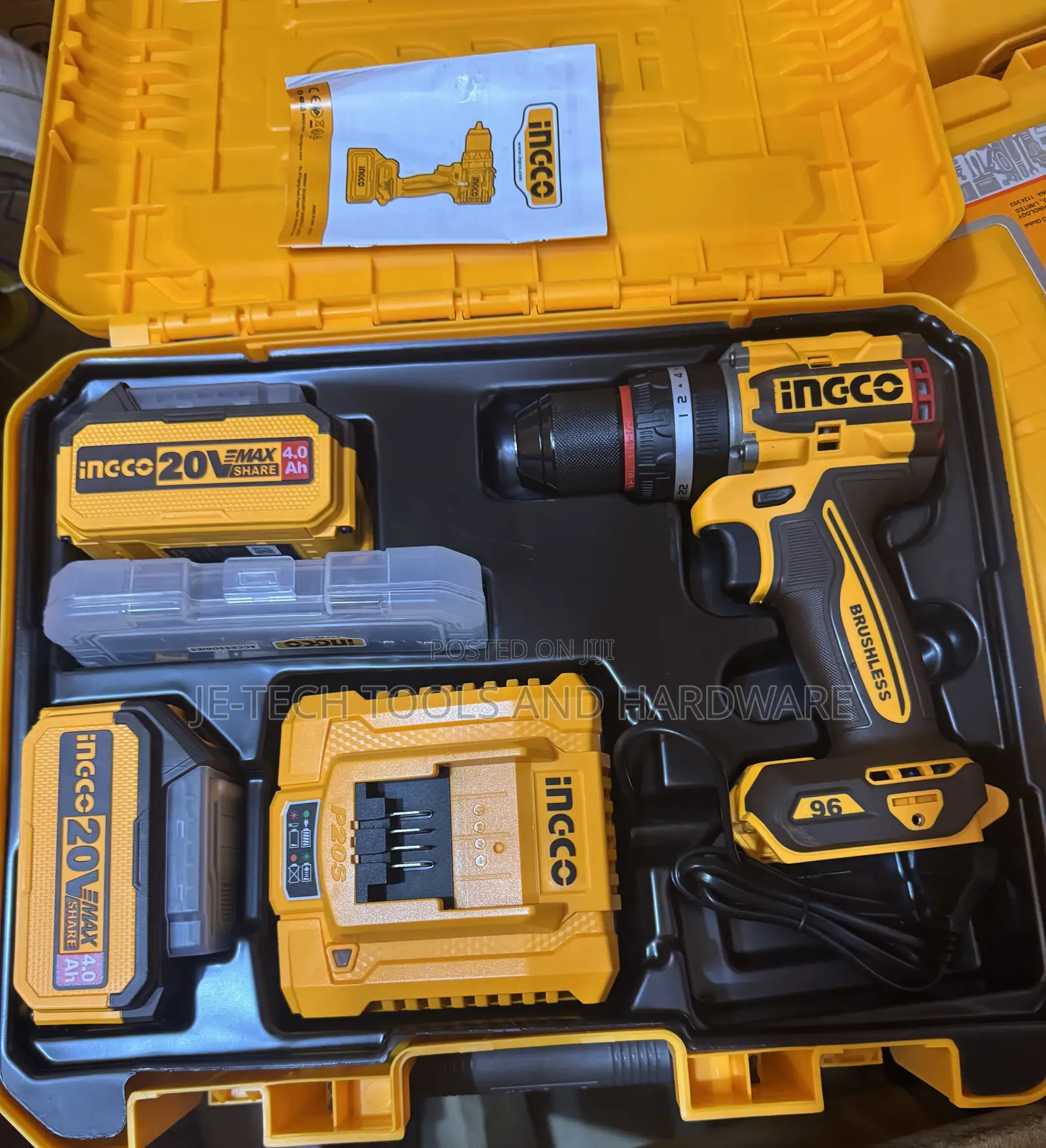 Ingco 20v 4ah Brushless Impact Drill 96nm