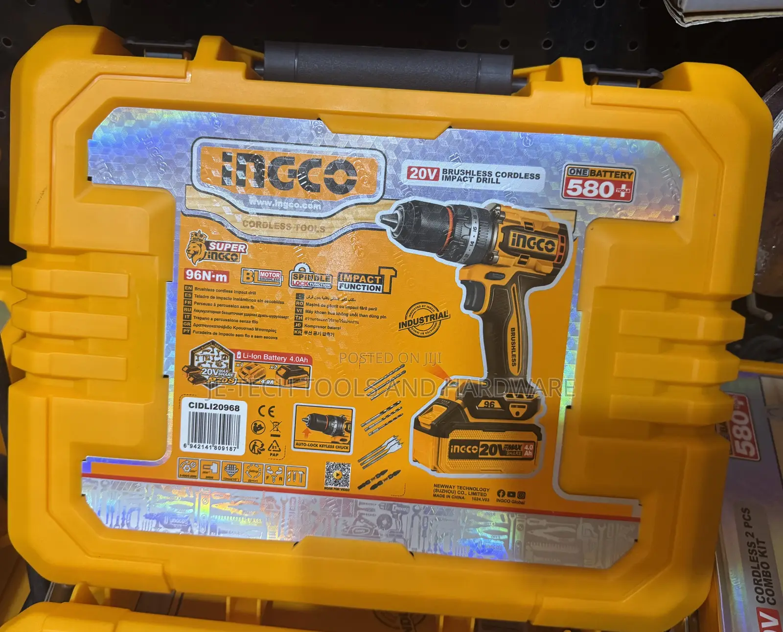 Ingco Cordless 20v Lithium-ion Impact Drill 96nm Brushless