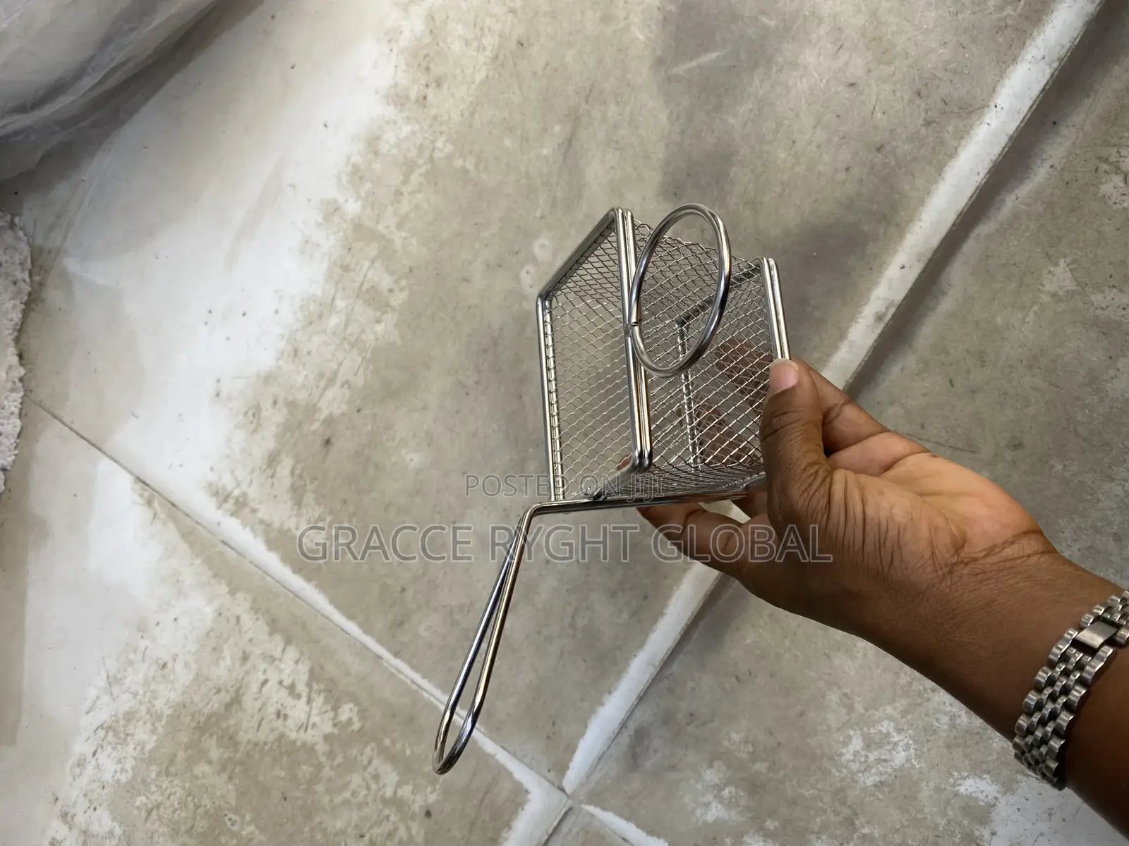 Stainless Chips Basket With Ketchup Holder