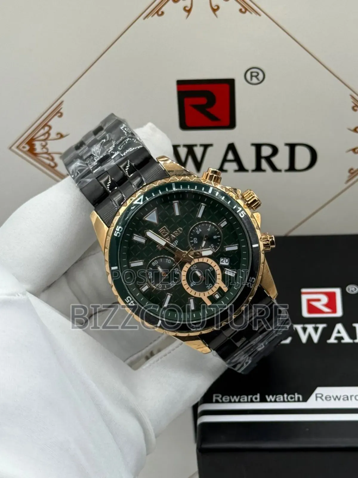 Original Rewardvip Black Stainless Steel Watch in Store