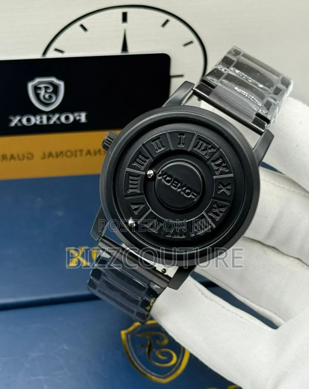 Original Fox Box Black Stainless Steel Watch in Store
