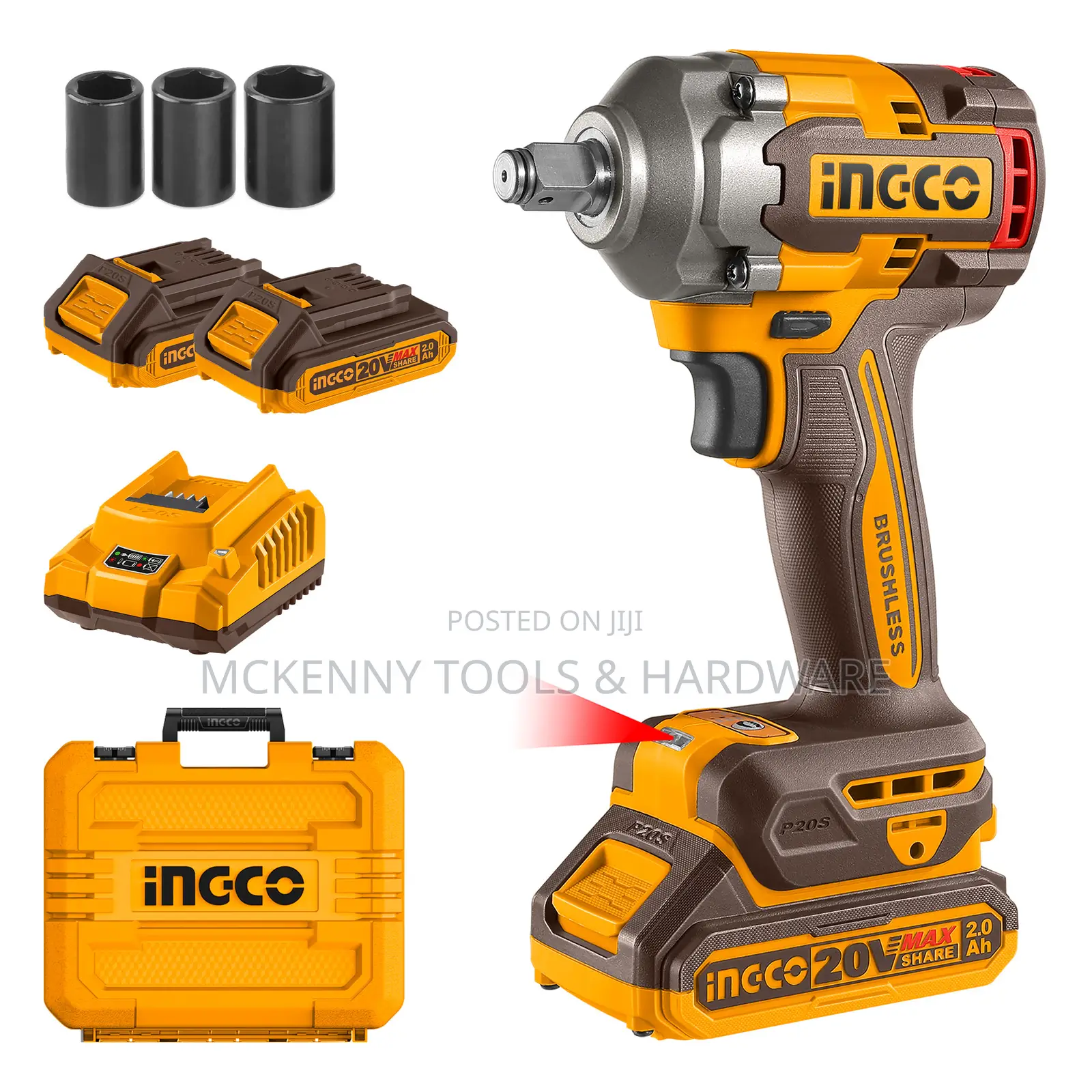 Ingco 20v Max Li-Ion Cordless Impact Wrench With 3-Speed