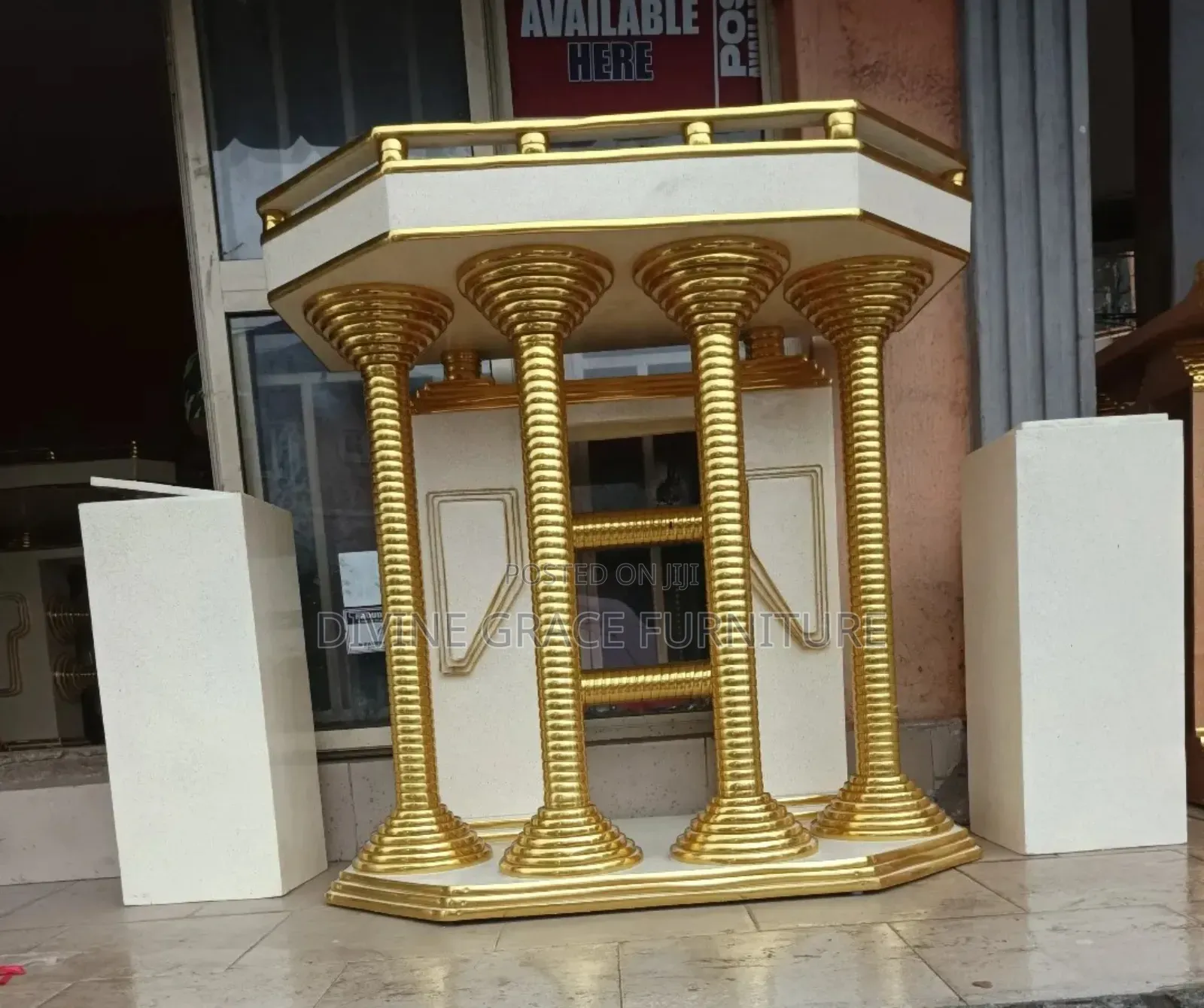 Durable Church Pulpit With Modern Offering Boxes