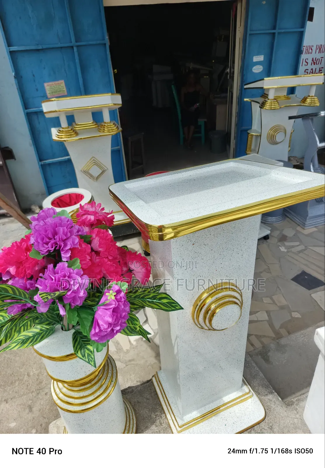 Single Church Pulpit and Flower Vase
