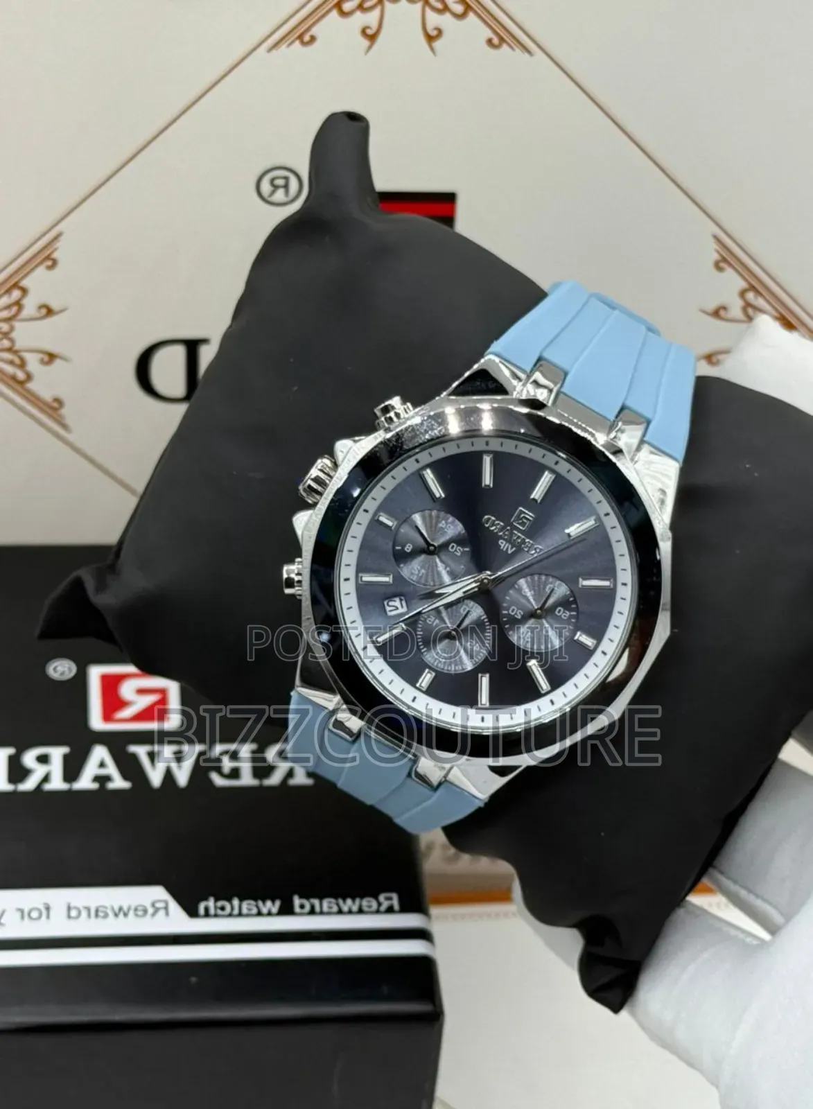 Original Rewardvip Sky Blue Rubber Strap Watch in Store