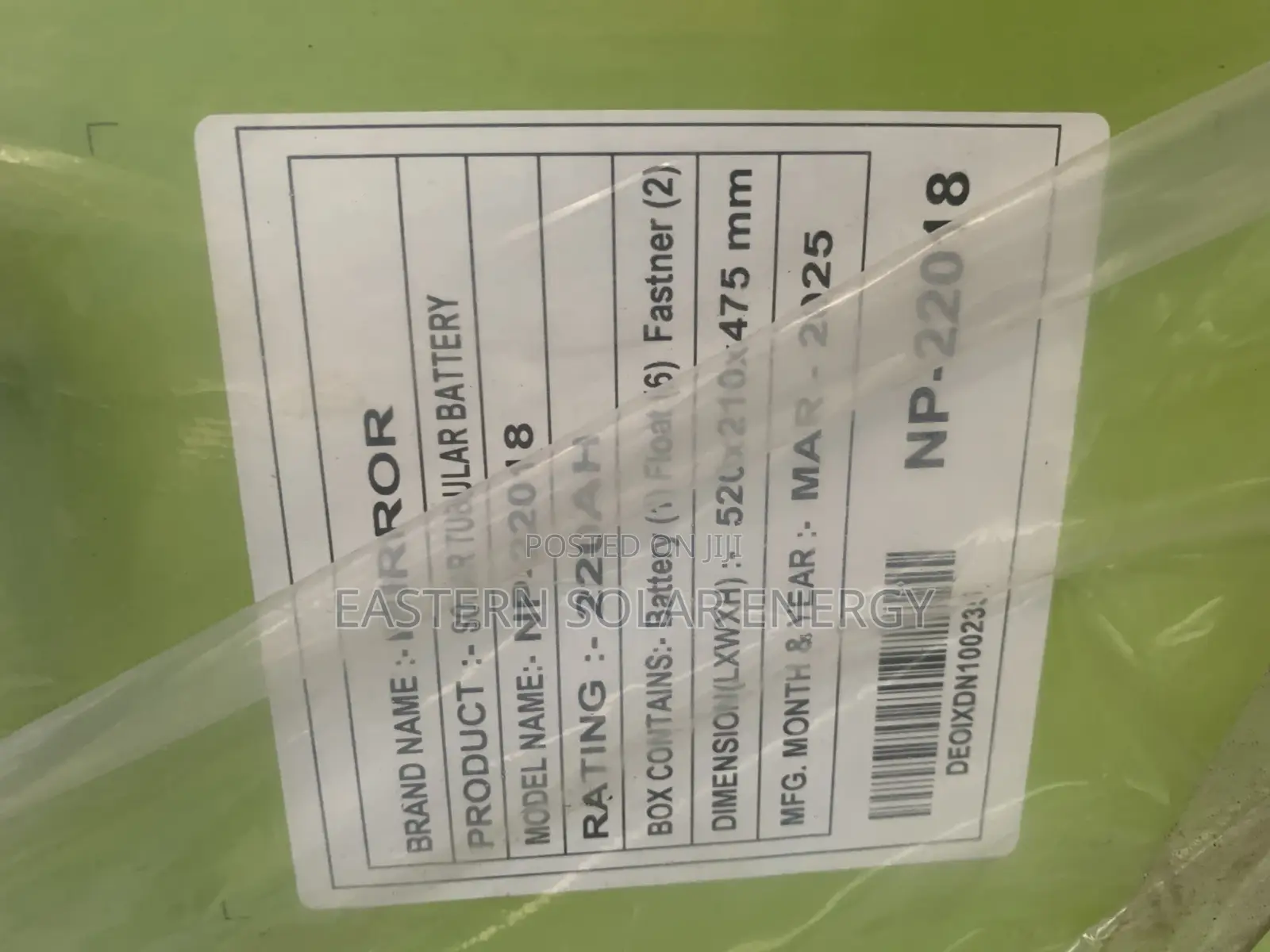 Mirror Smart-Series Tubular Battery