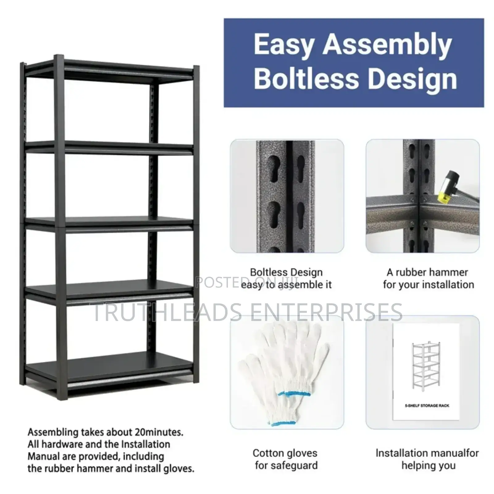 Upgraded Easy Assembly Boltless Design Shelving