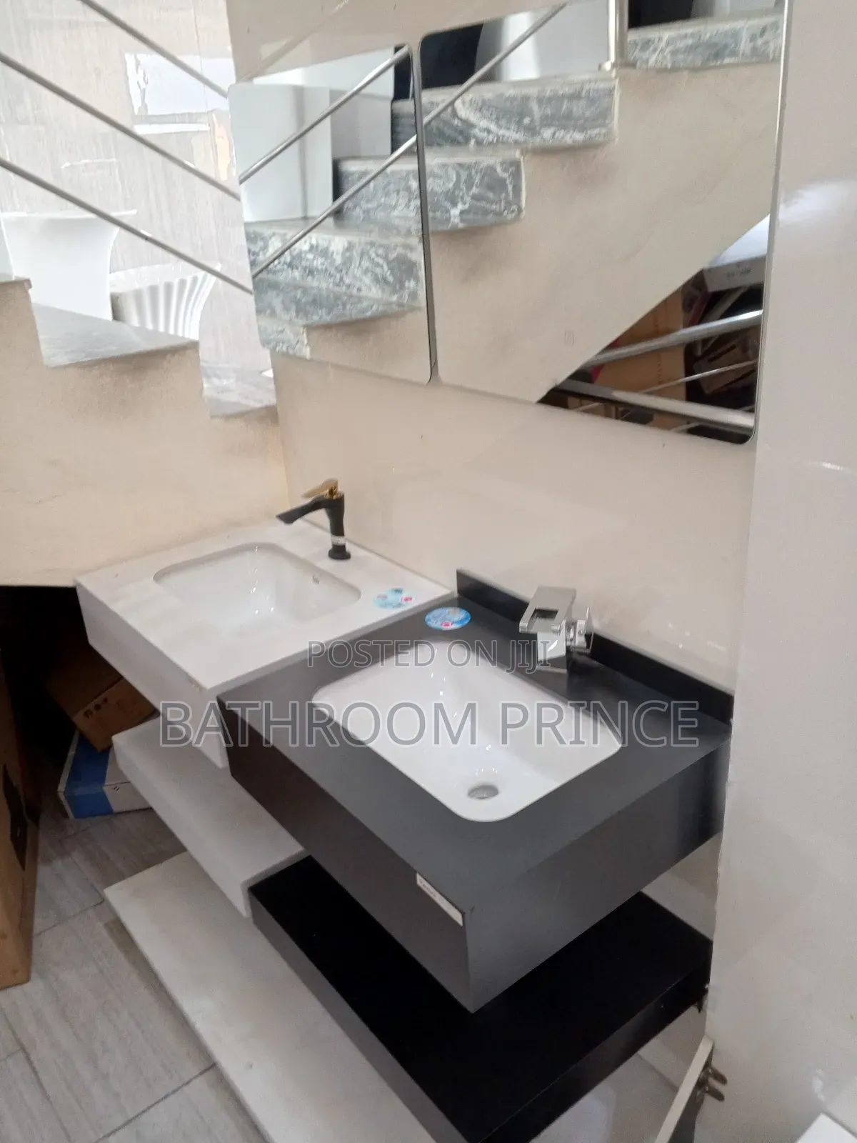 Premium Marble Vanity Basin With Under Shelf