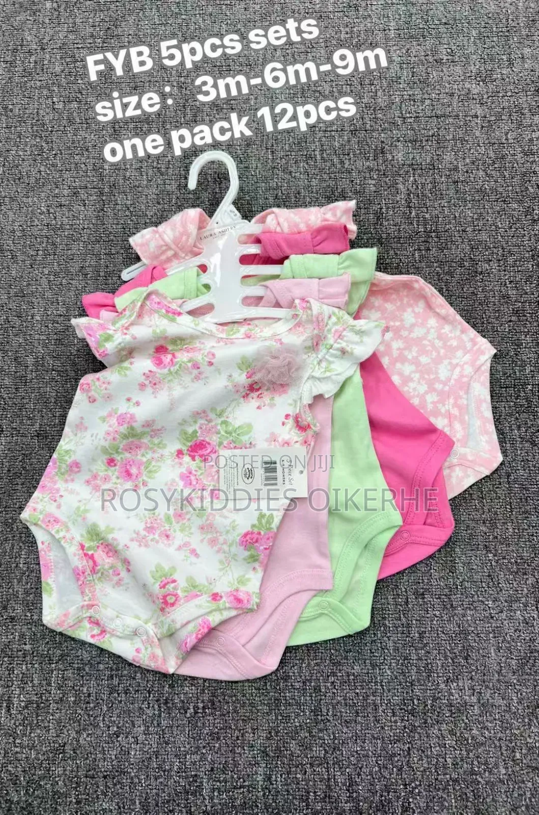 5in1 Baby Girl Bodysuit Set