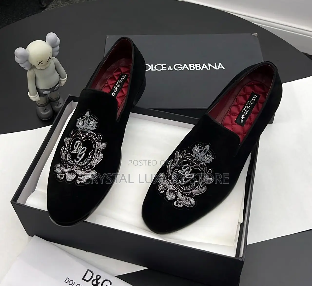 Dolce Gabbana Quality Luxury Men Velvet Shoe