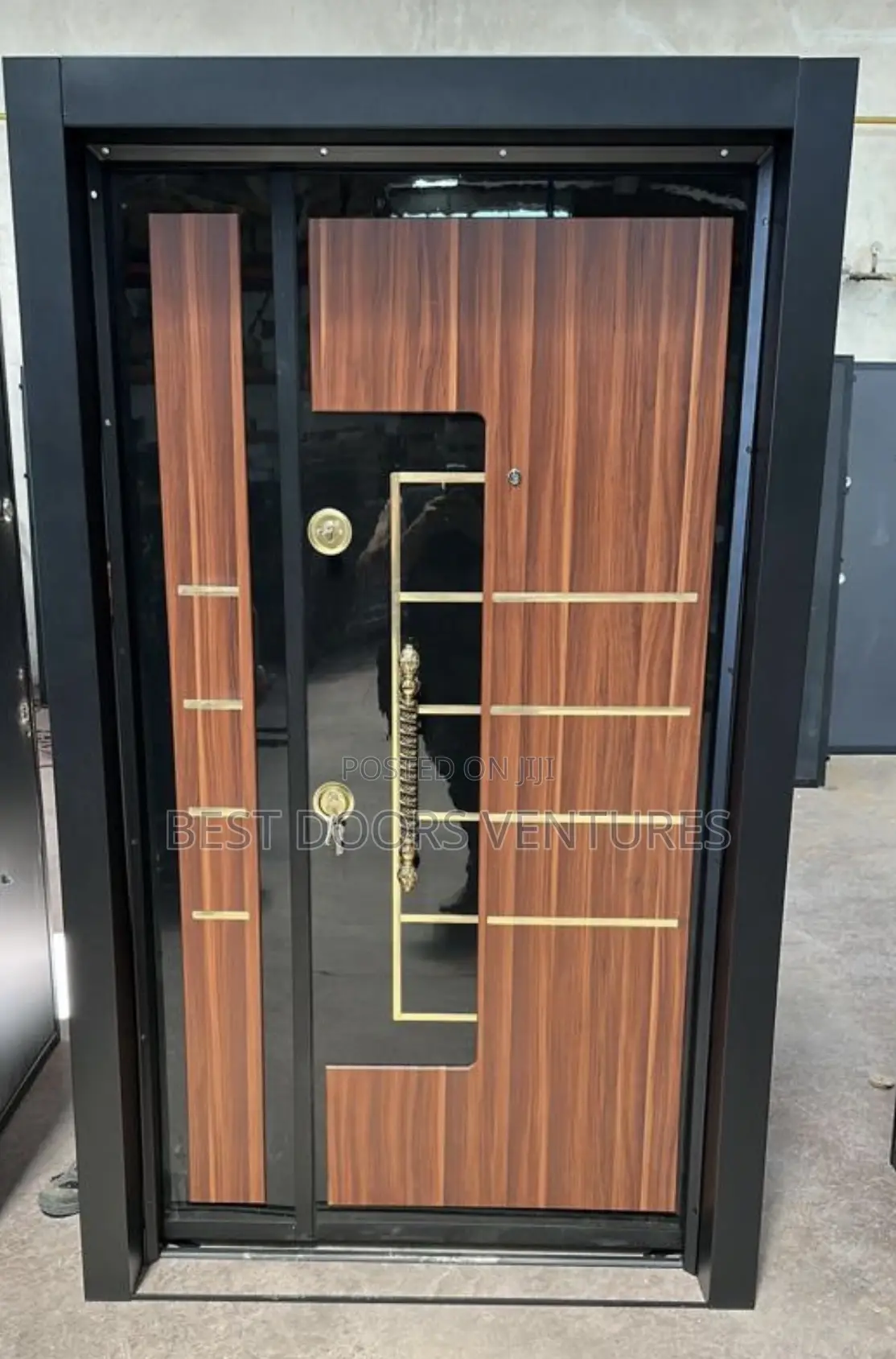Luxury Security Door Black and Brown Series