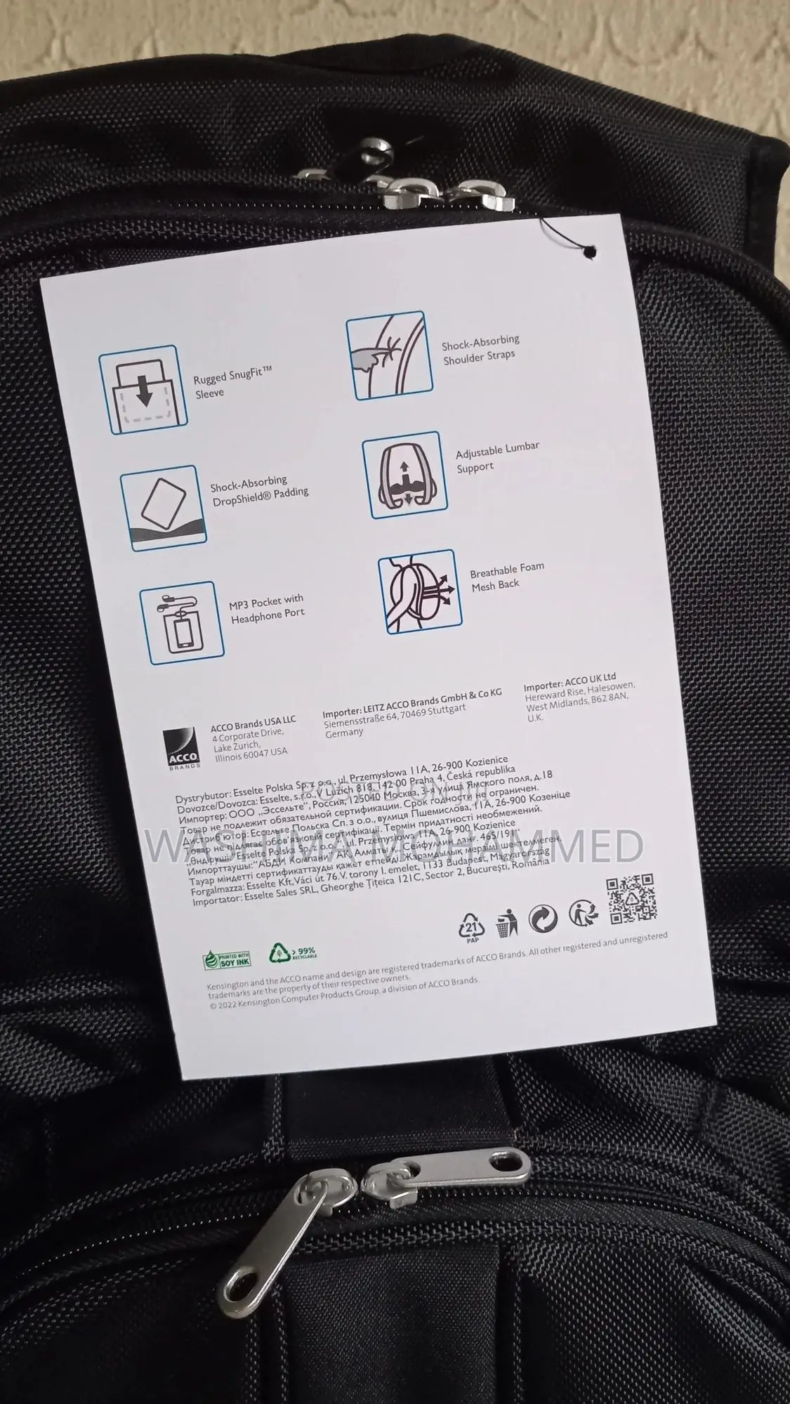 Kensington Contour Backpack 15.6"