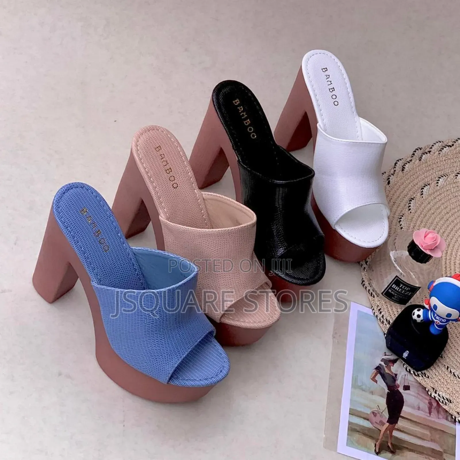 Bamboo Wedge Slippers in Colours