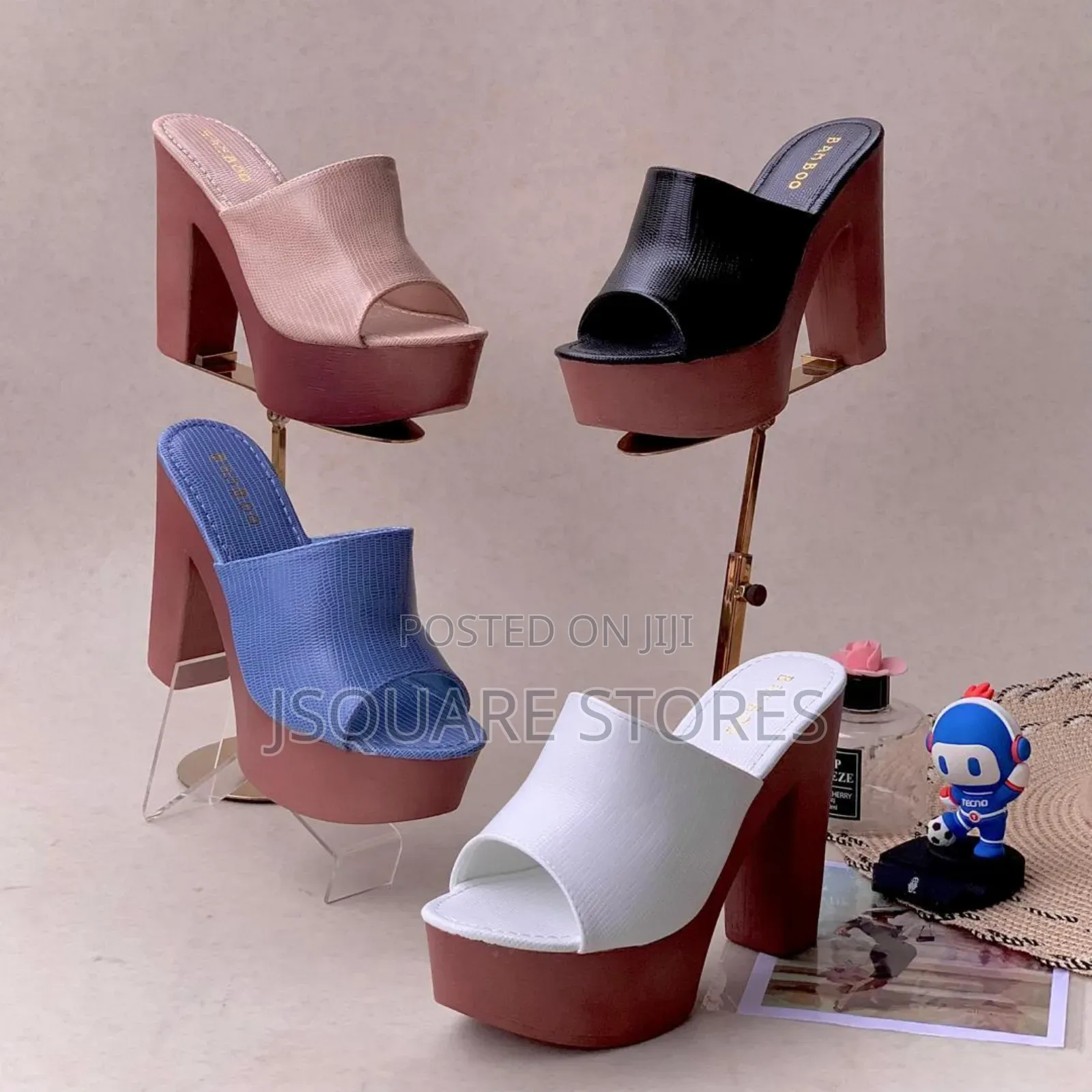 Bamboo Wedge Slippers in Colours