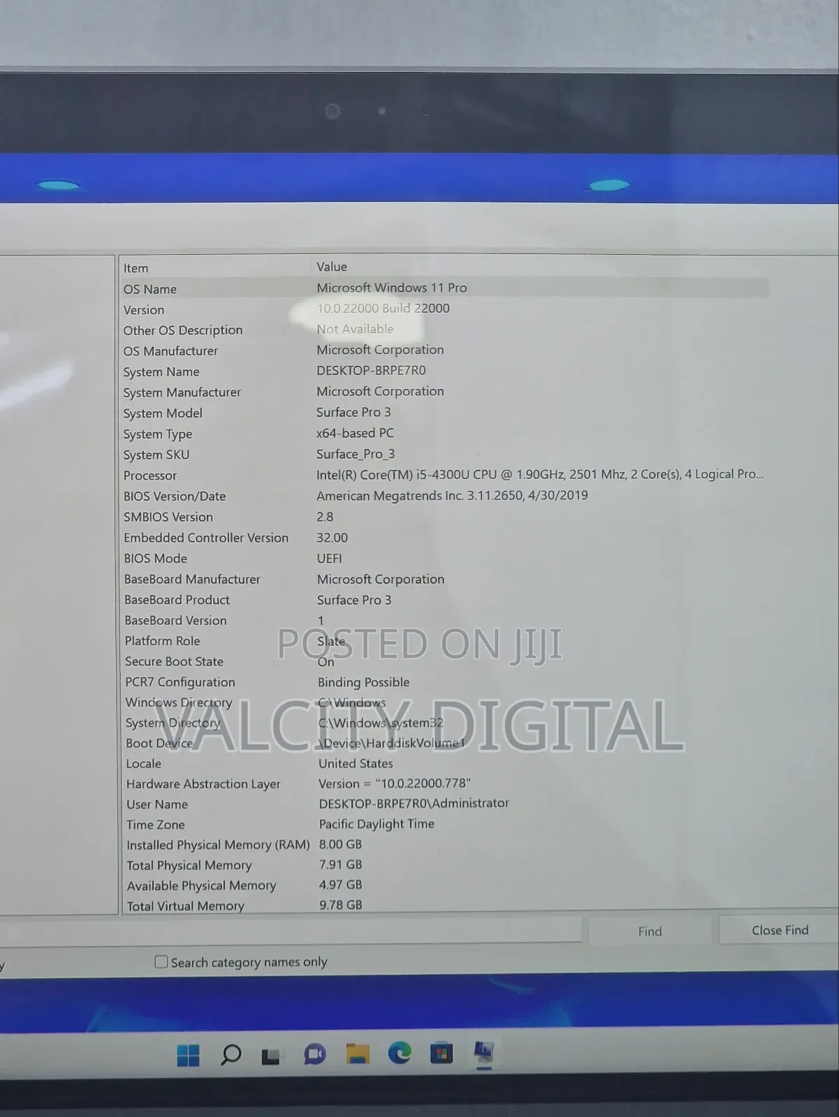 Laptop Microsoft Surface Pro 3 8GB Intel Core i5 SSD 256GB