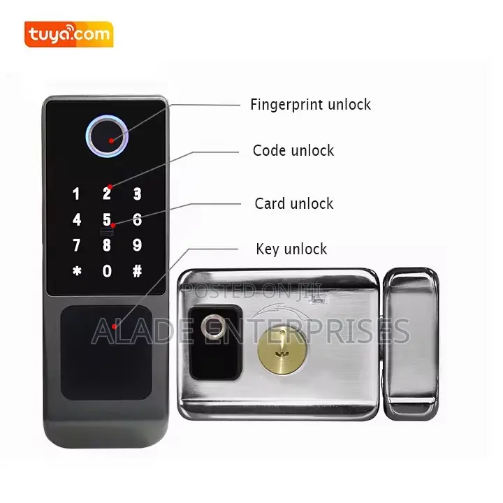Ip65 Waterproof Smart Tuya Wifi Fingerprint Digital Rim Lock