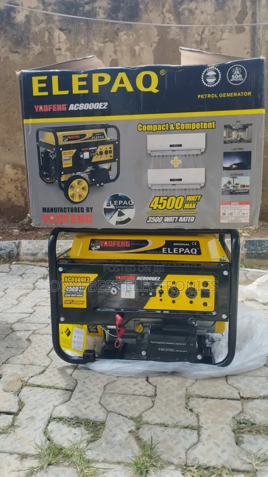 Elepaq Ac8000e2 .3.0kva Generator - Key Starter With Timer